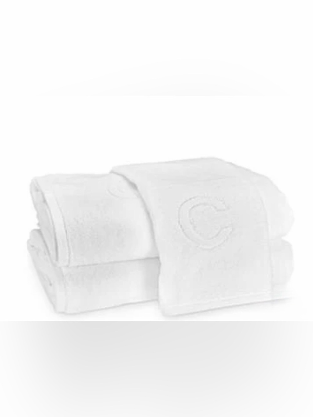 Matouk Wash Cloths 10PC Set White 100% Cotton Initial C Hotel Luxury Classic